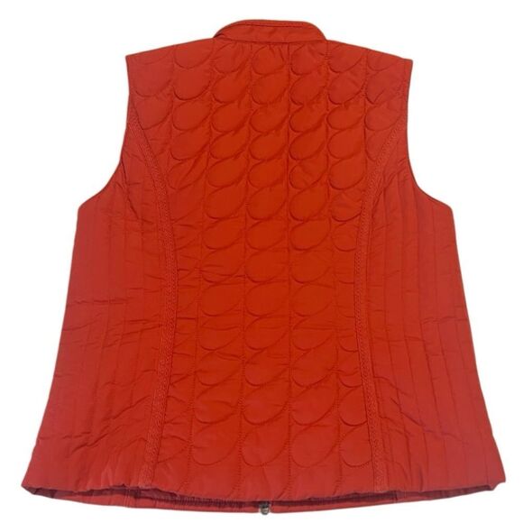 Chico's Orange Quilted Full Zip Pockets Vest Size Small - Picture 3 of 10